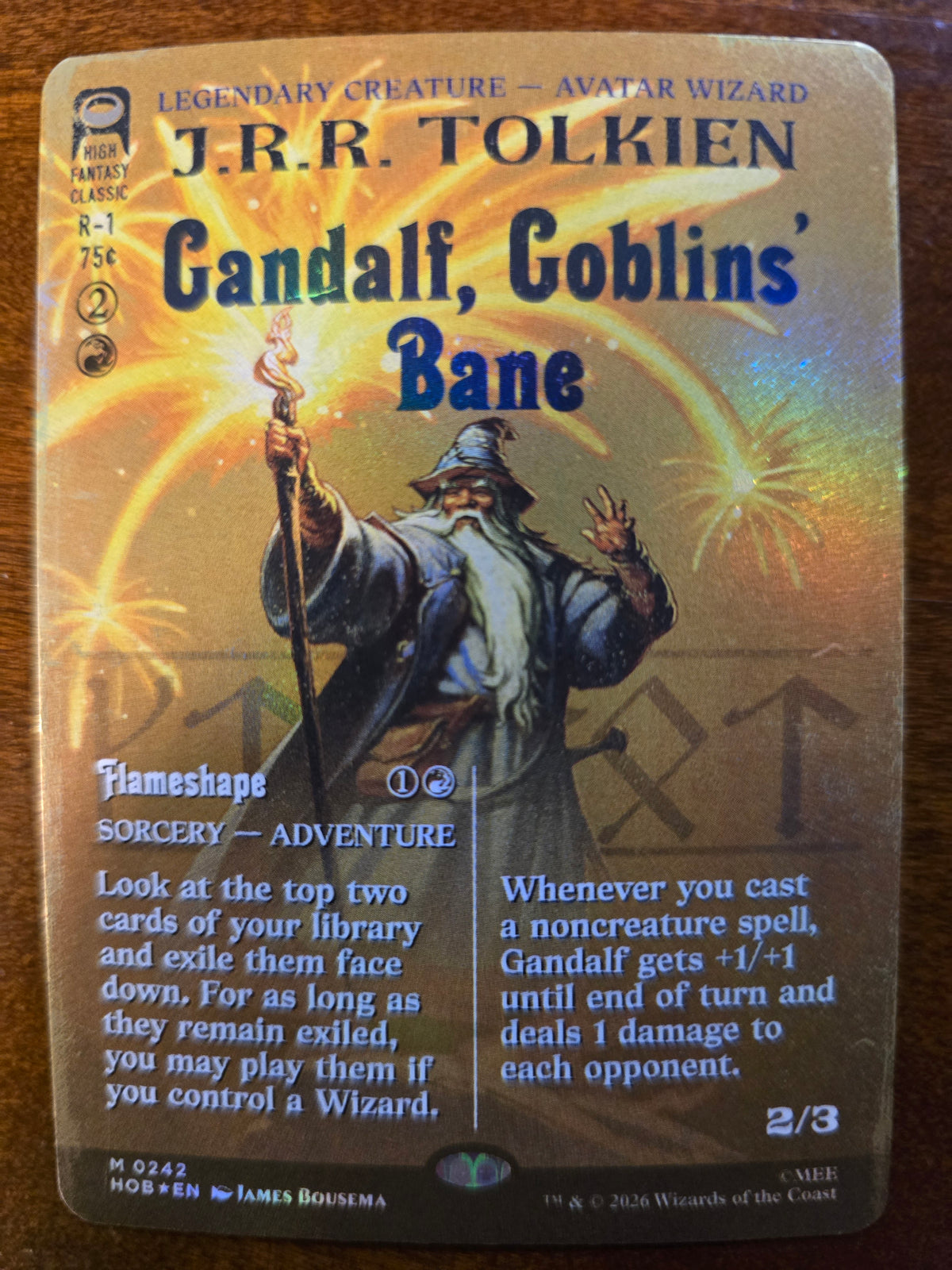 Gandalf, Goblin's Bane M 0242 The Hobbit Borderless Foil NM