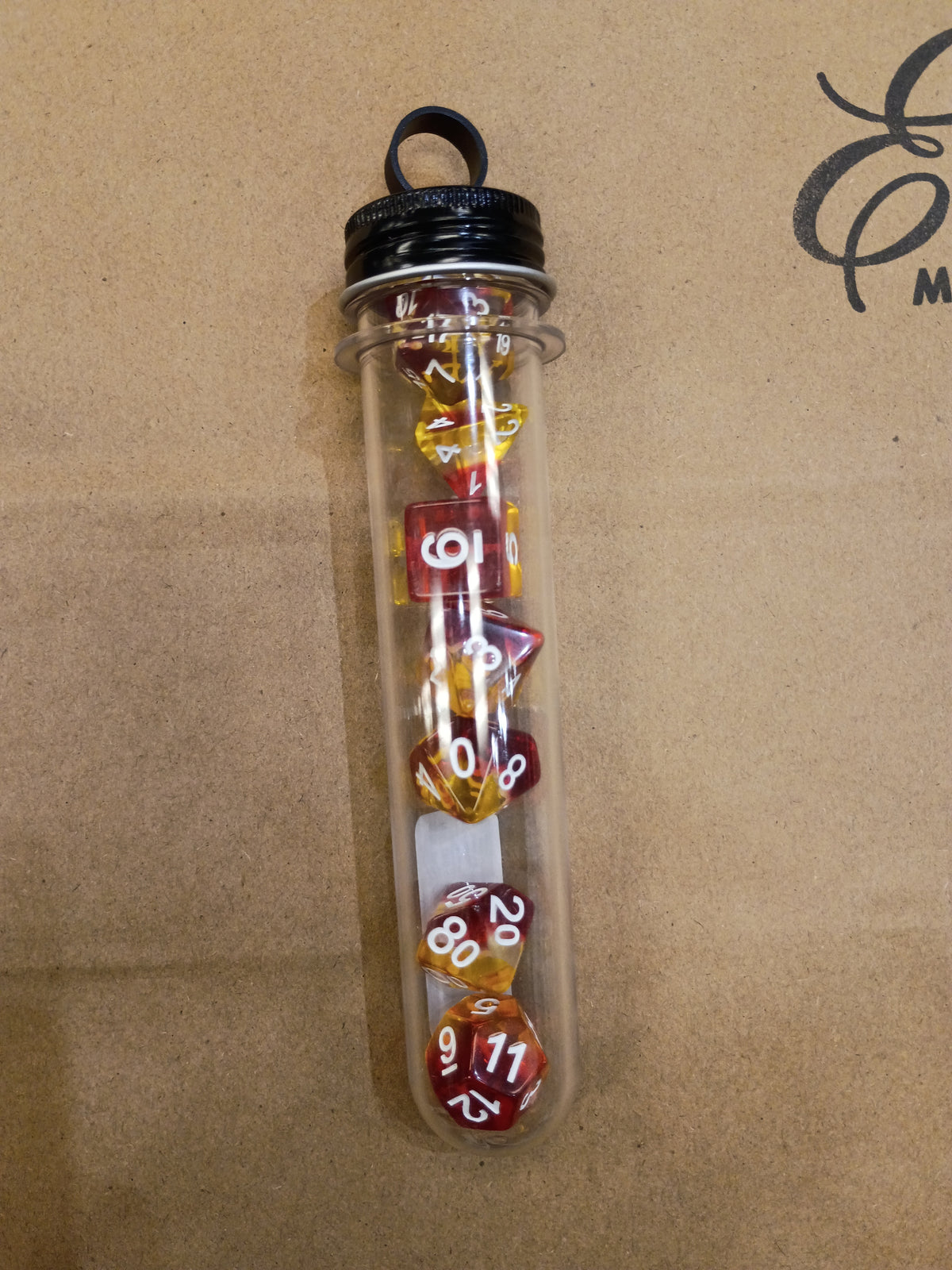Gradients - Translucent Phoenix Rising Tubed Dice set