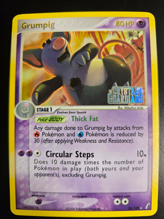 Grumpig 20/100 Ex Crystal Guardians Reverse Holofoil LP