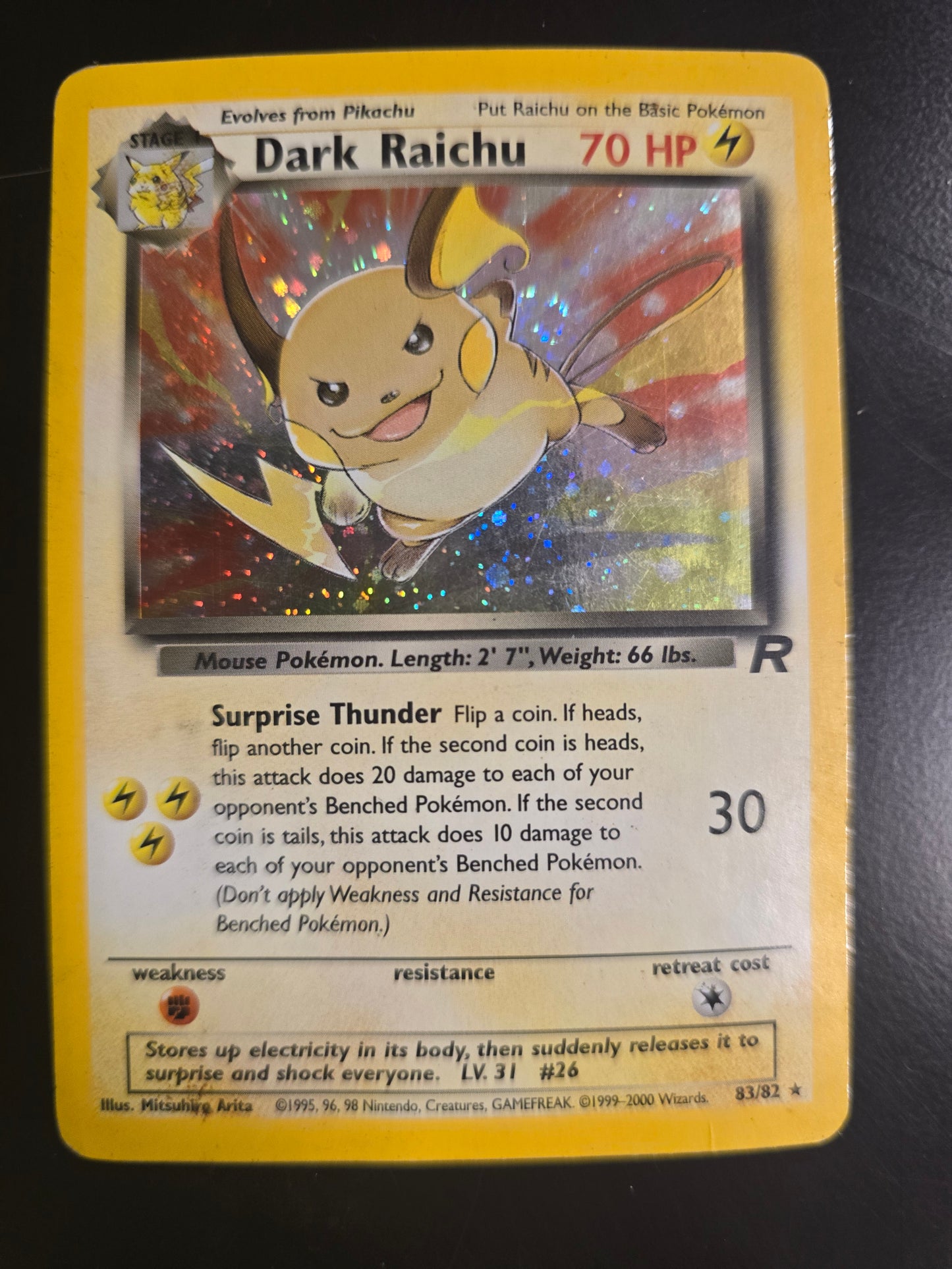 Dark Raichu 83/82 Team Rocket Unlimited Holofoil LP