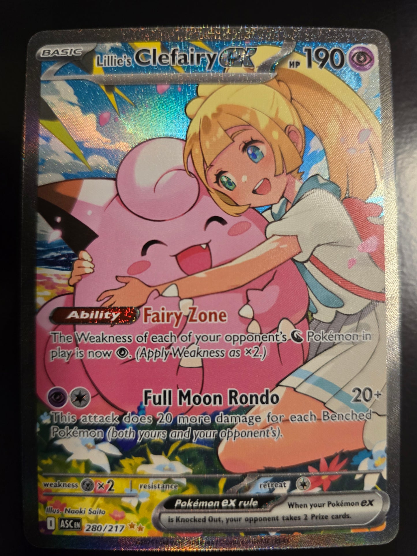 Lillie's Clefairy Ex 280/217 Ascended Heroes Holofoil NM