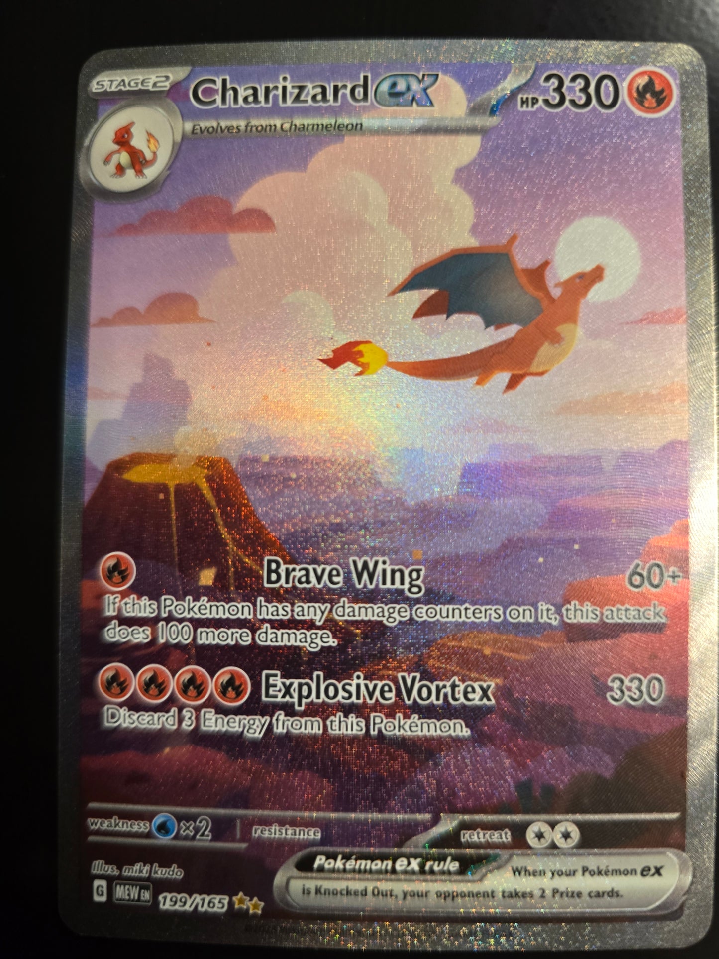 Charizard Ex 199/165 Scarlet & Violet 151 Holofoil NM