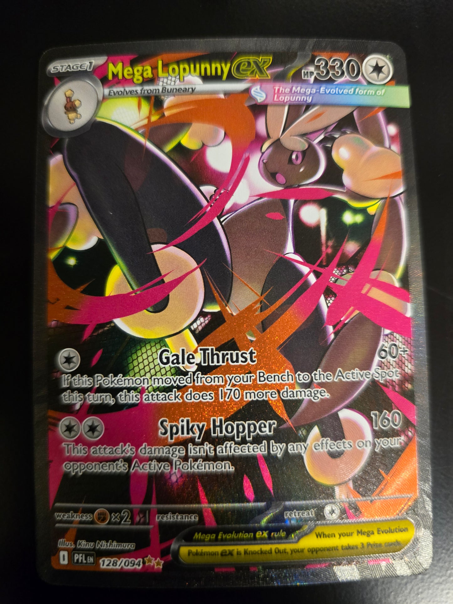 Mega Lopunny Ex 128/094 Phantasmal Flames Holofoil NM