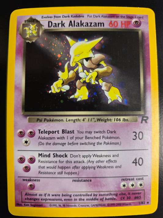 Dark Alakazam 1/82 Team Rocket Unlimited Holofoil NM