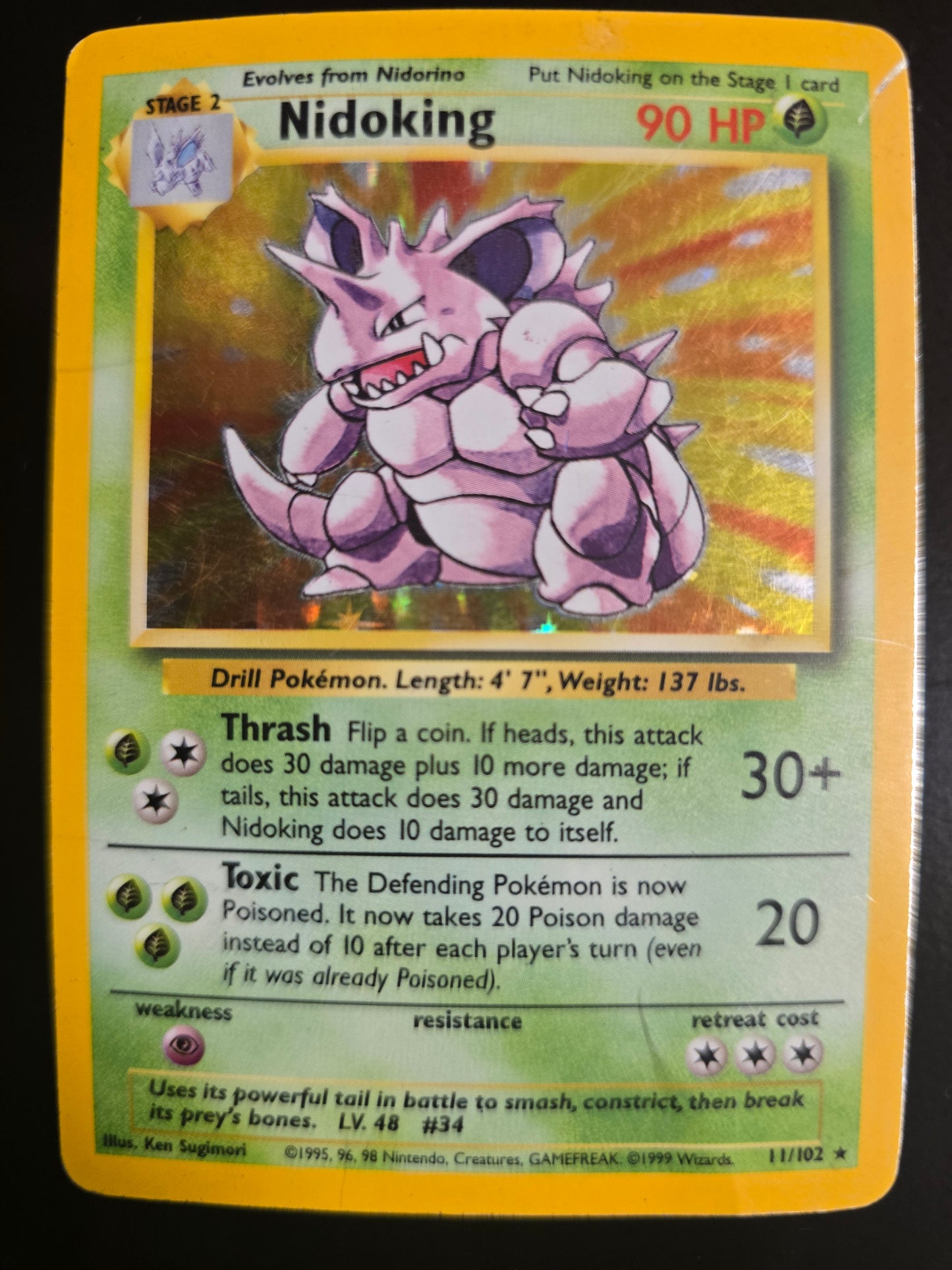 Nidoking 11/102 Base Set Holofoil HP