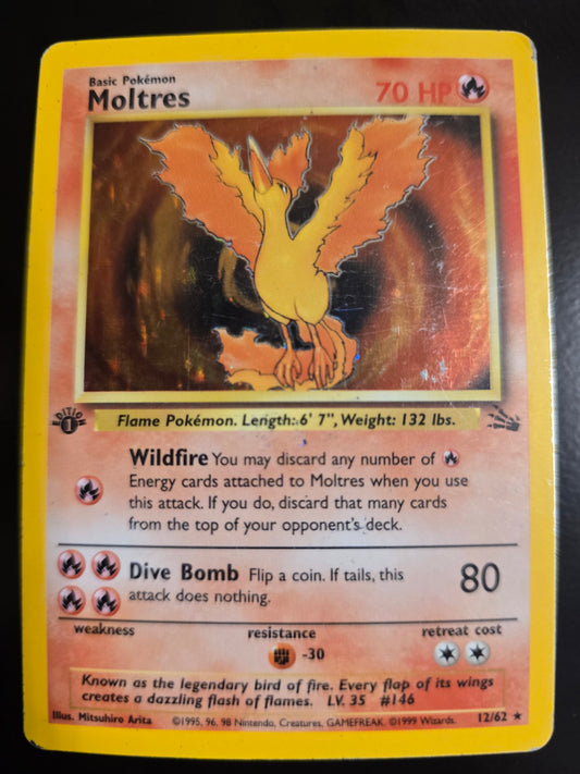 Moltres 12/62 Fossil 1st Edition Holofoil MP