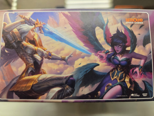 Riftbound League of Legends 24x14in Bound Edge Playmat Kayle vs Morgana