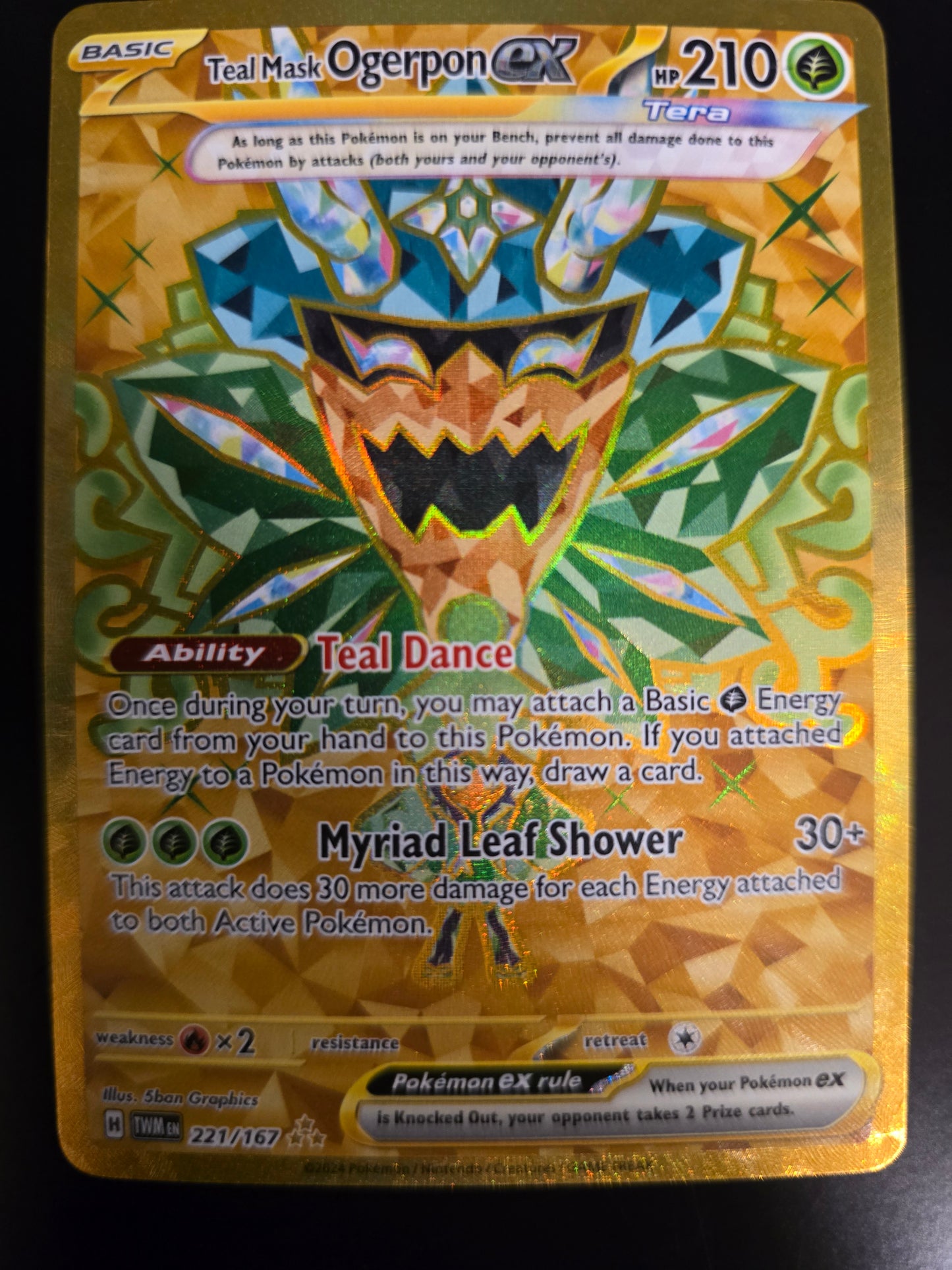 Teal Mask Ogerpon Ex 221/167 Twilight Masquerade Holofoil NM