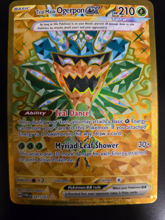 Teal Mask Ogerpon Ex 221/167 Twilight Masquerade Holofoil NM