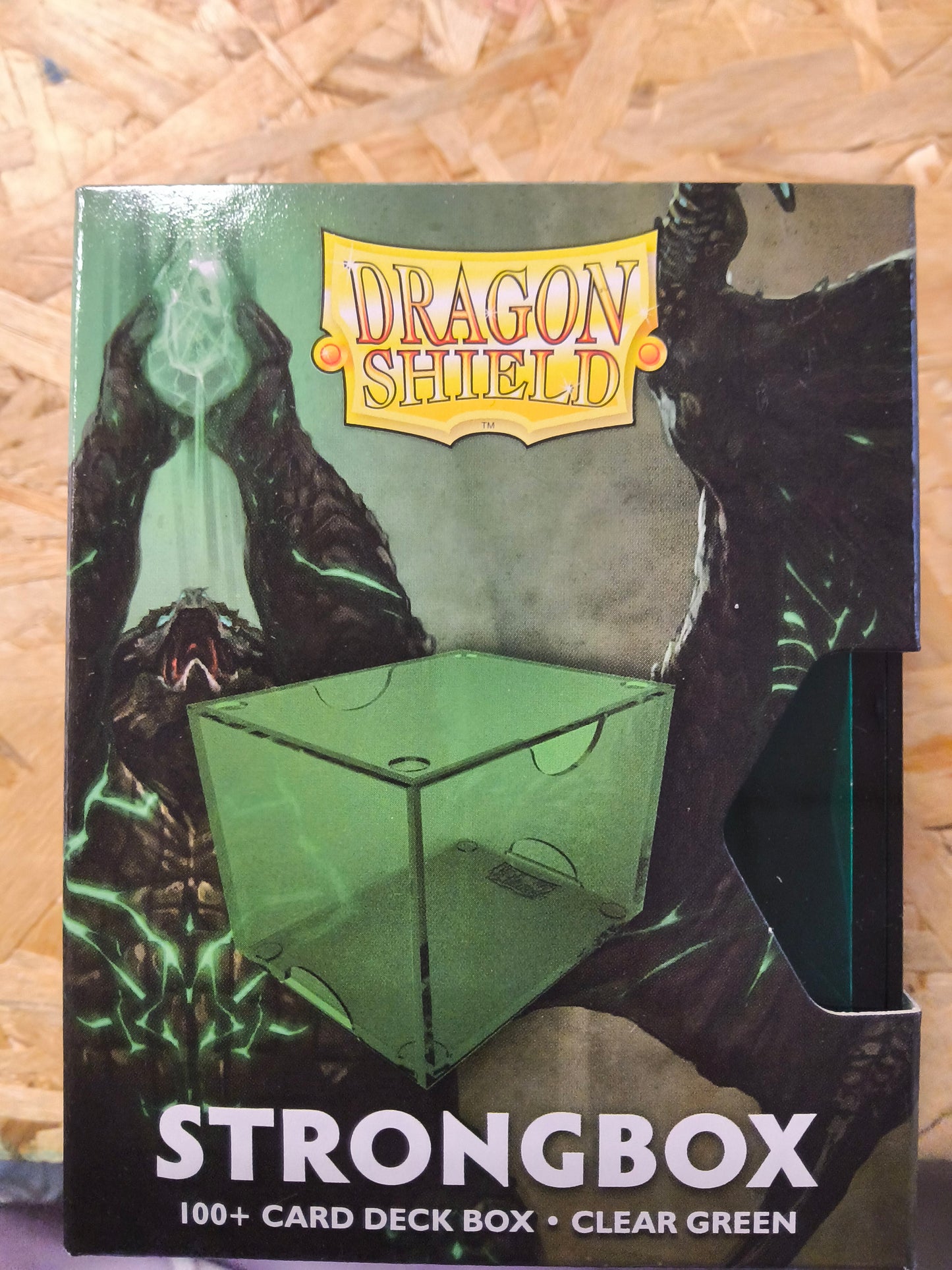 Dragon Shield Strongbox 100+ Card Deck Box. Clear Green.