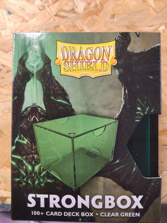 Dragon Shield Strongbox 100+ Card Deck Box. Clear Green.