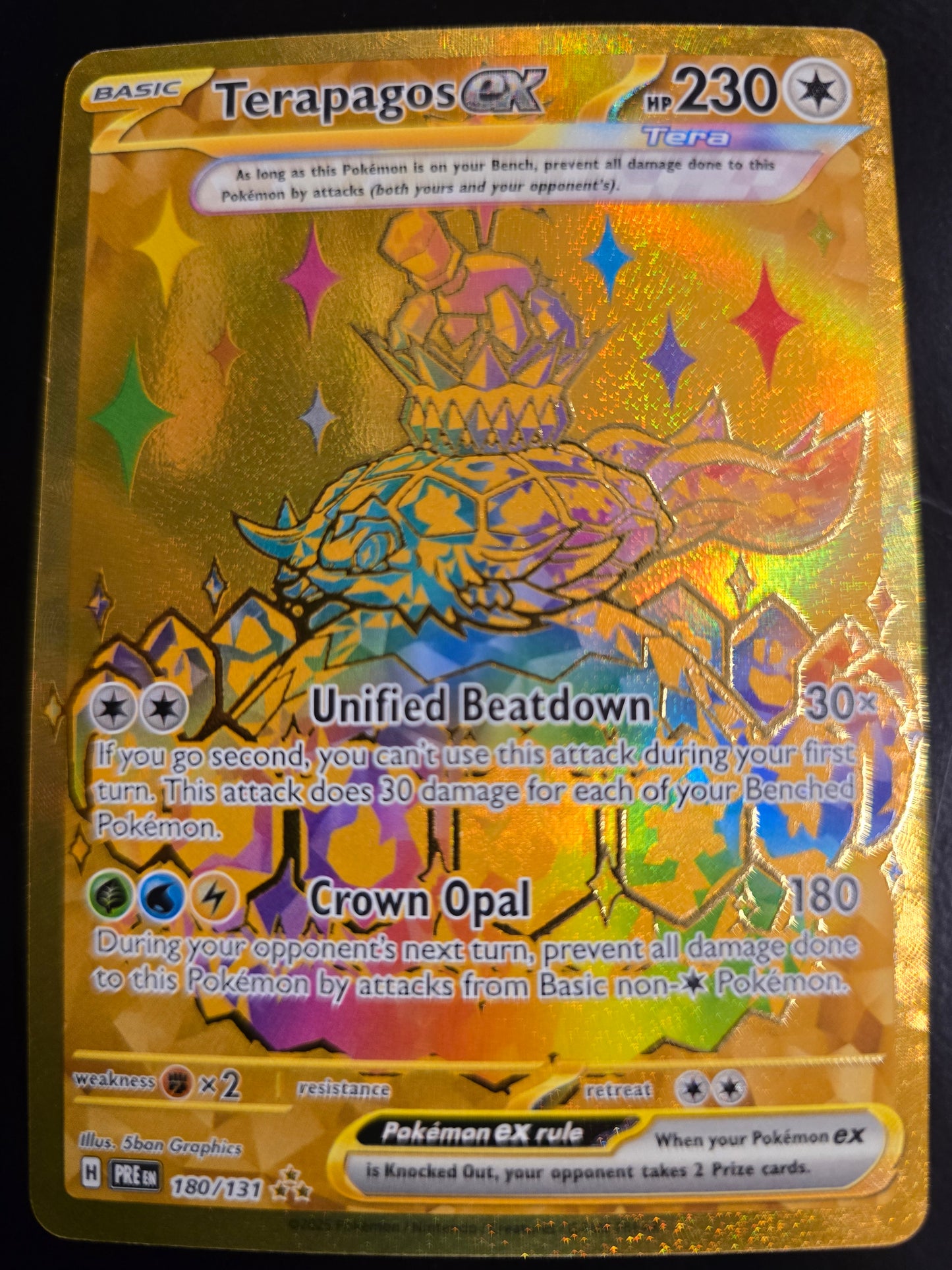 Terapagos Ex 180/131 Prismatic Evolutions Holofoil NM