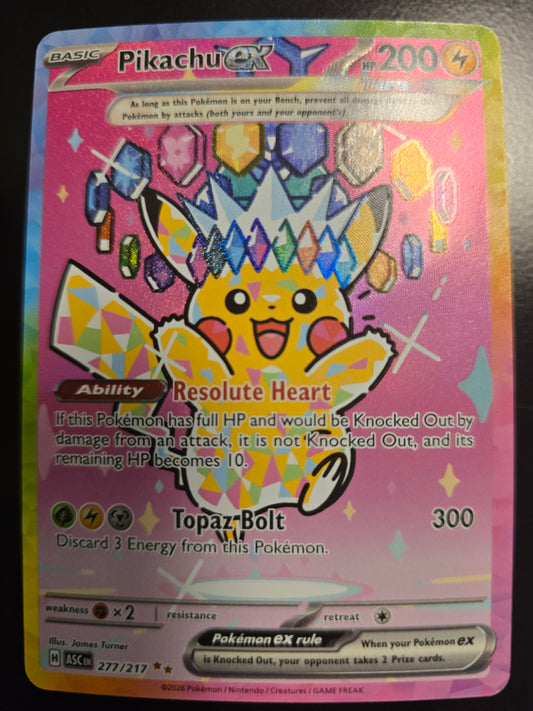 Pikachu Ex 277/217 Ascended Heroes Holofoil NM