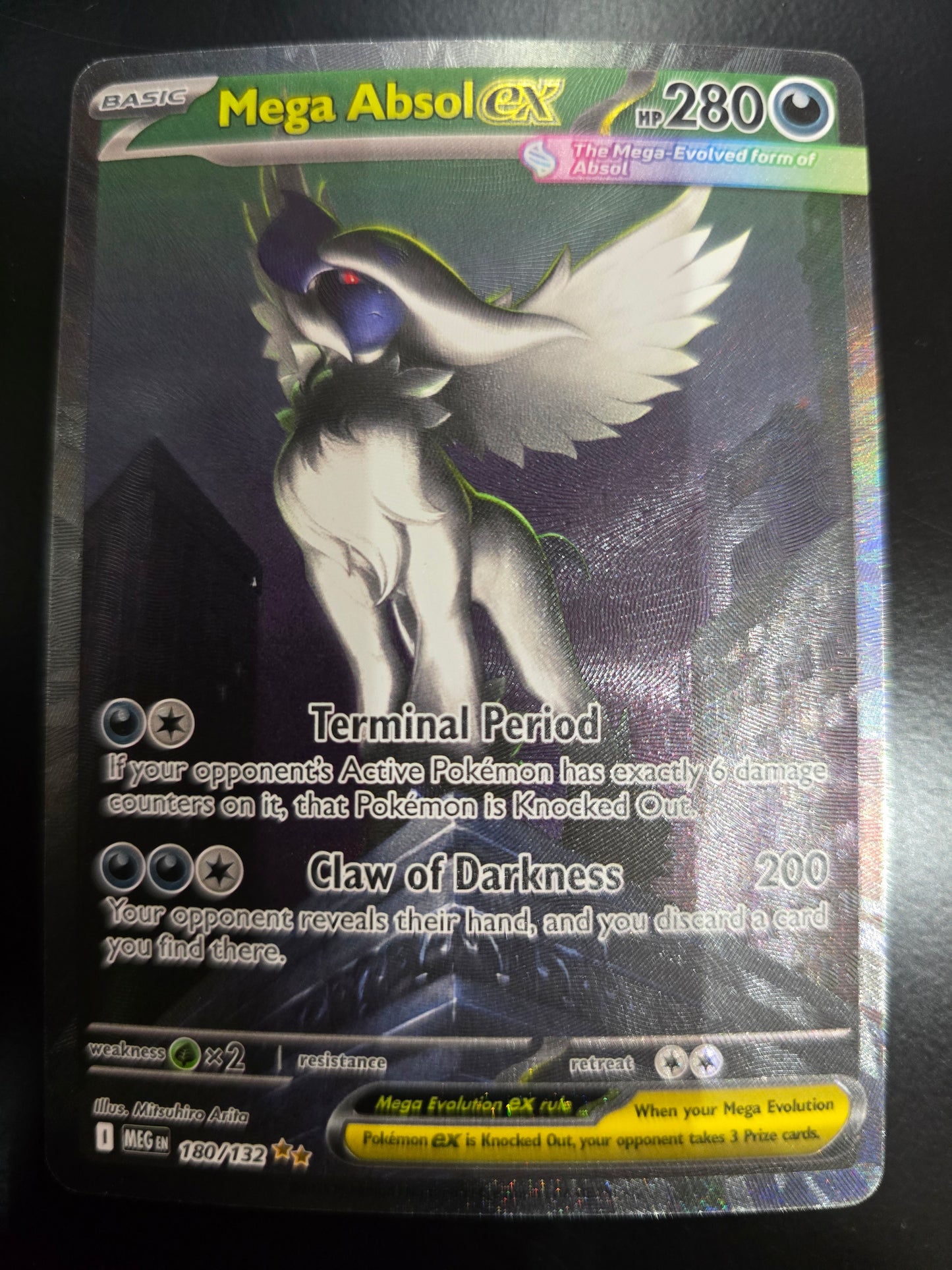 Mega Absol Ex 180/132 Mega Evolution Holofoil NM