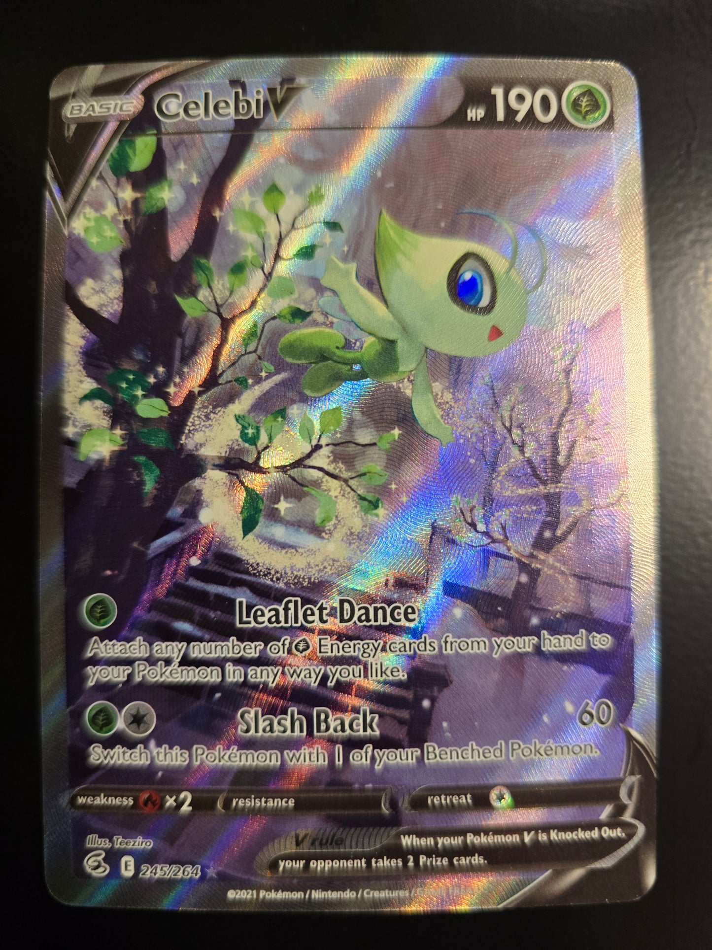 Celebi V (Alternate Full Art) 245/264 Fusion Strike Holofoil NM