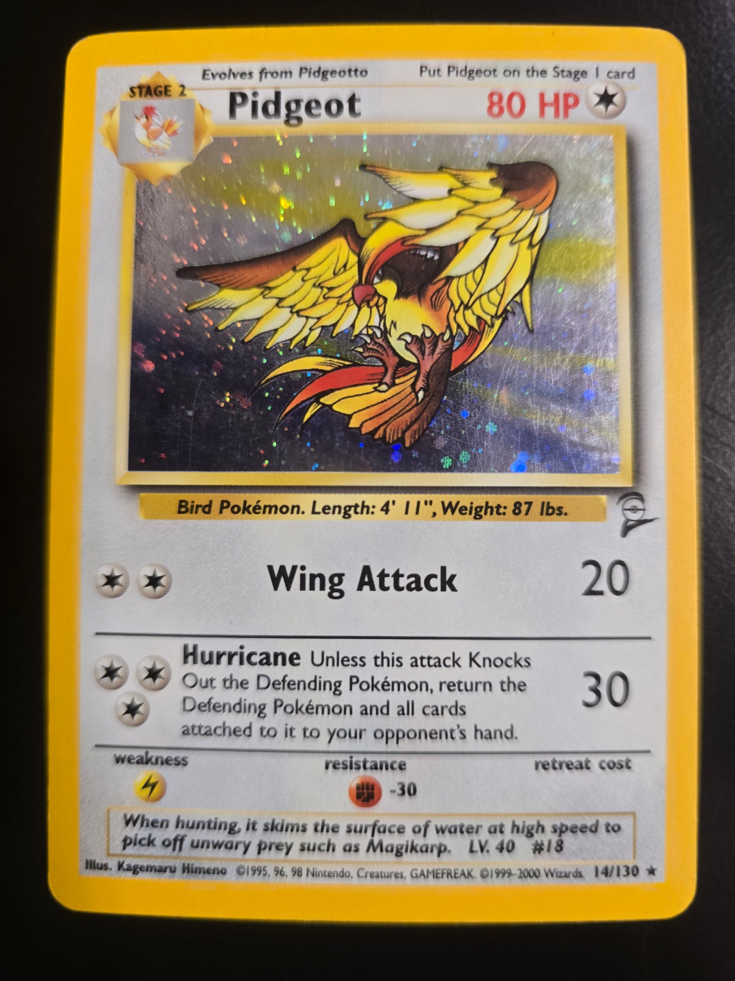 Pidgeot 14/130 Base Set 2 Holofoil LP