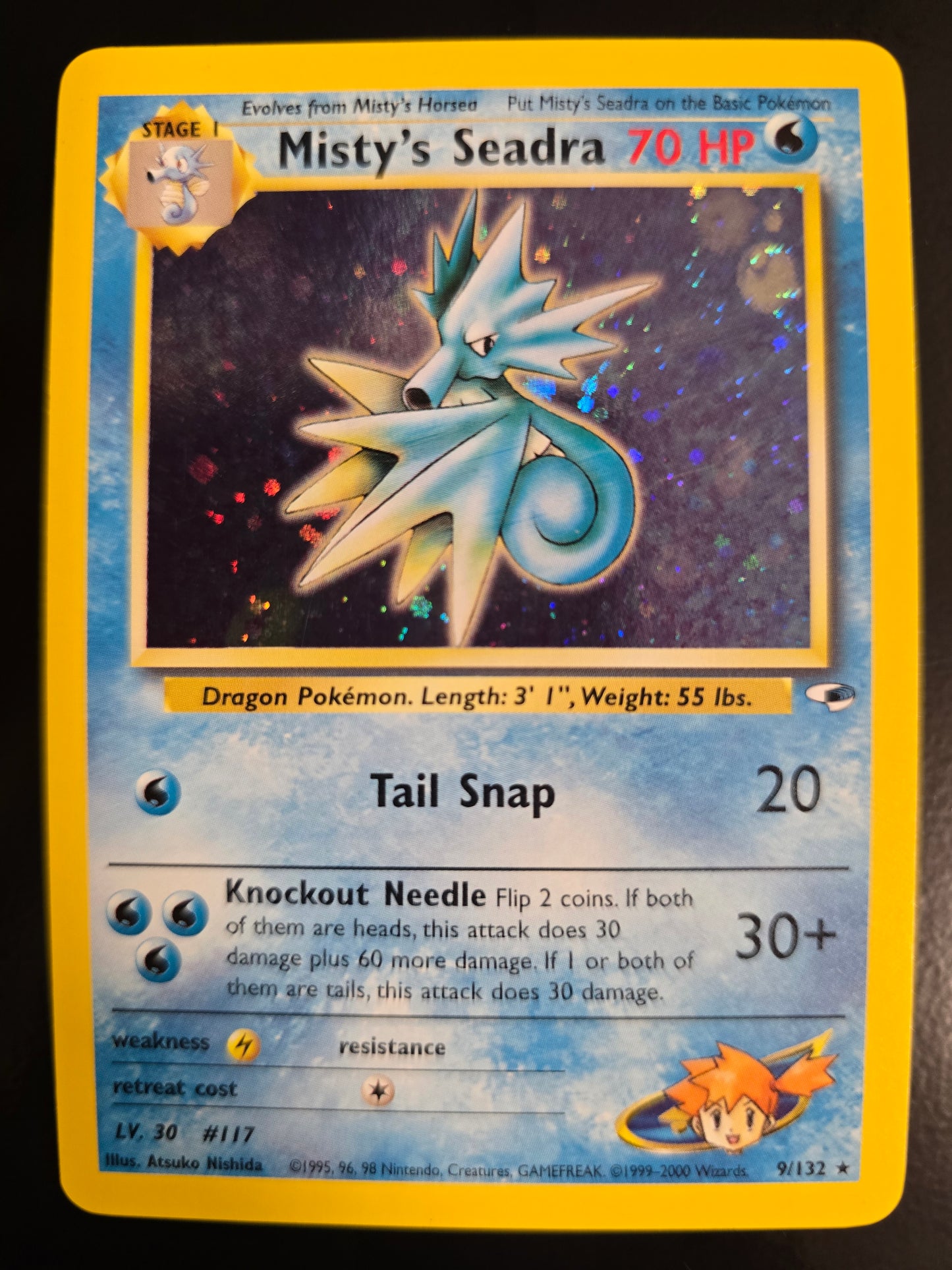 Misty's Seadra 9/132 Gym Heroes Unlimited Holofoil NM