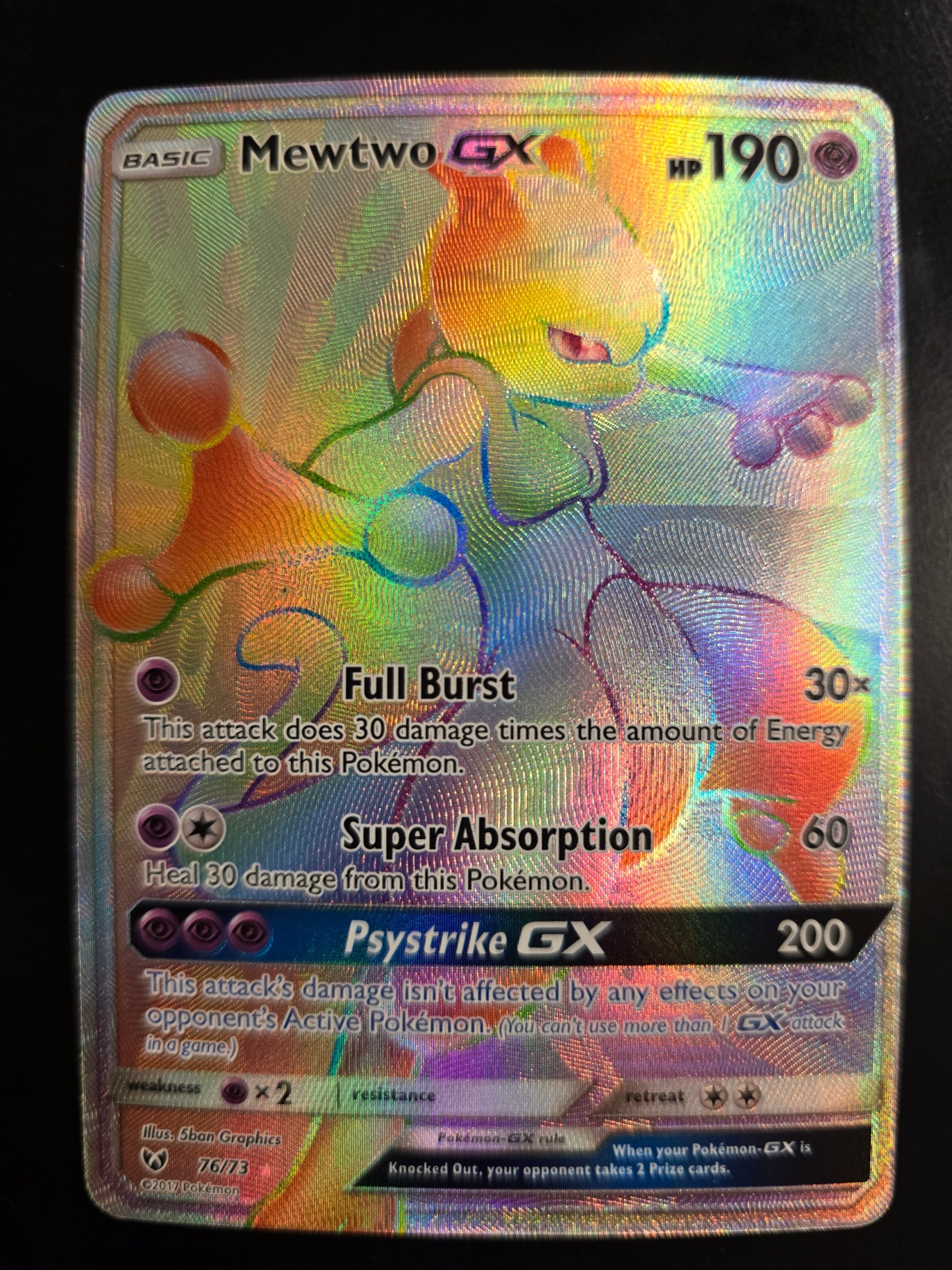 Mewtwo GX 76/63 Shining Legends Secret Holofoil NM