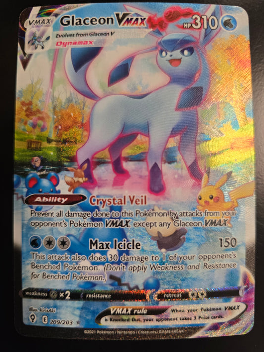 Glaceon VMAX 209/203 Evolving Skies Alternate Art Secret Holofoil NM