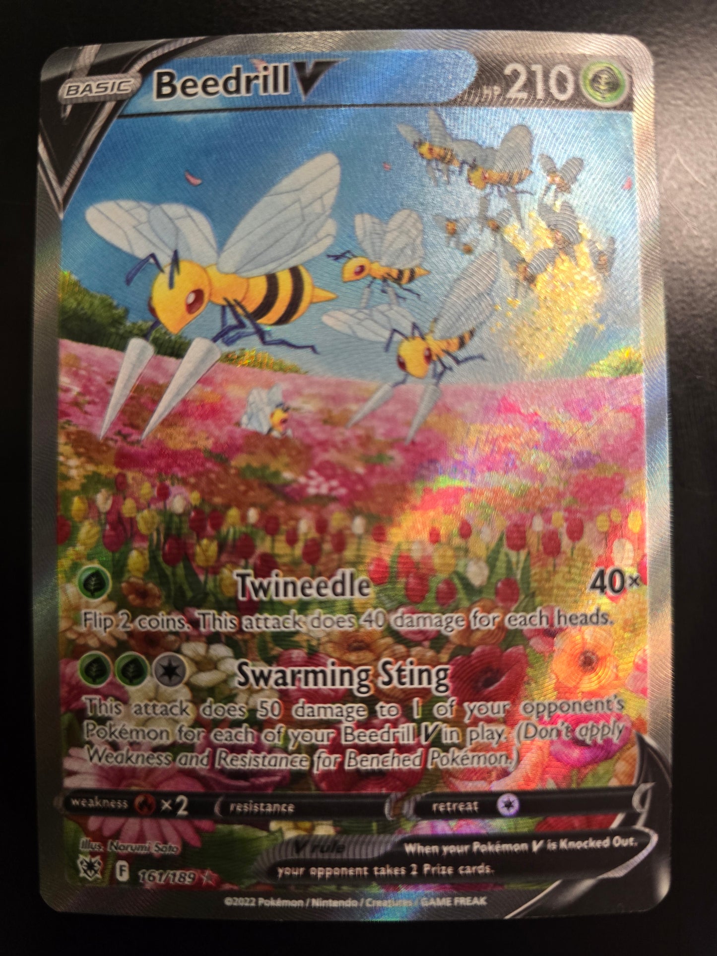 Beedrill V 161/189 Astral Radiance Alt Full Art Holofoil NM