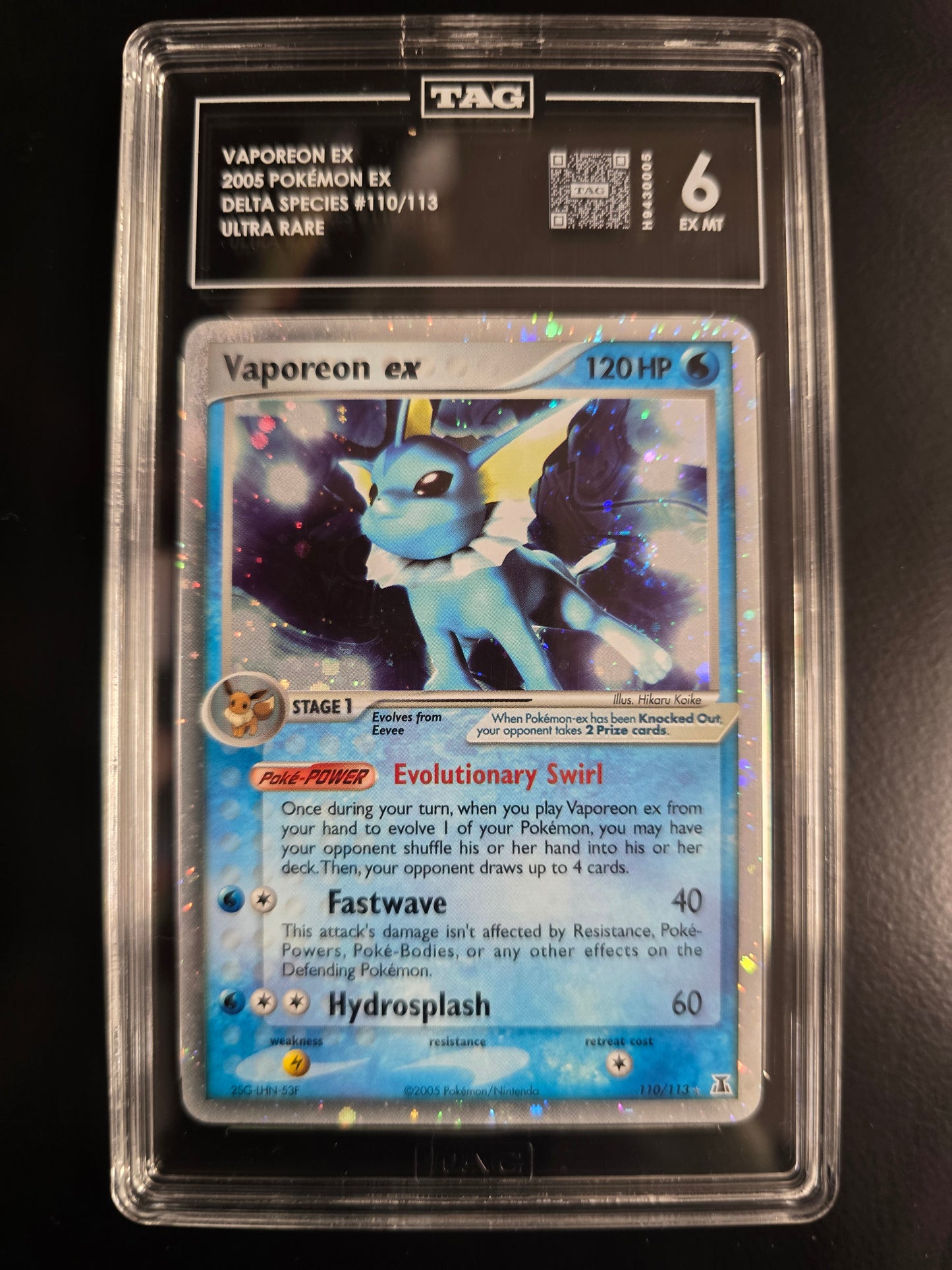 TAG Vaporeon Ex Delta Species #110/113 6 EX MT