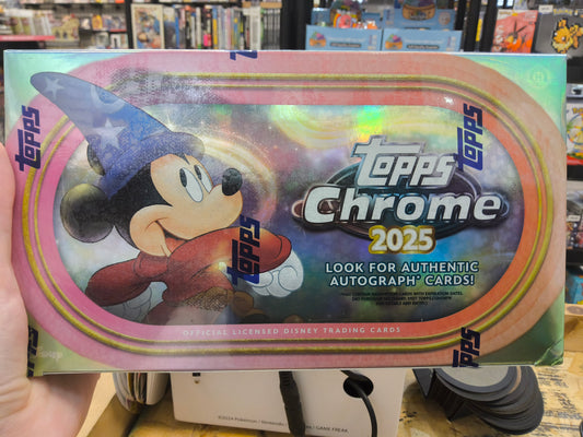 Topps Chrome 2025 trading card pack with Mickey Mouse at Emerald Market Alamogordo, New Mexico


