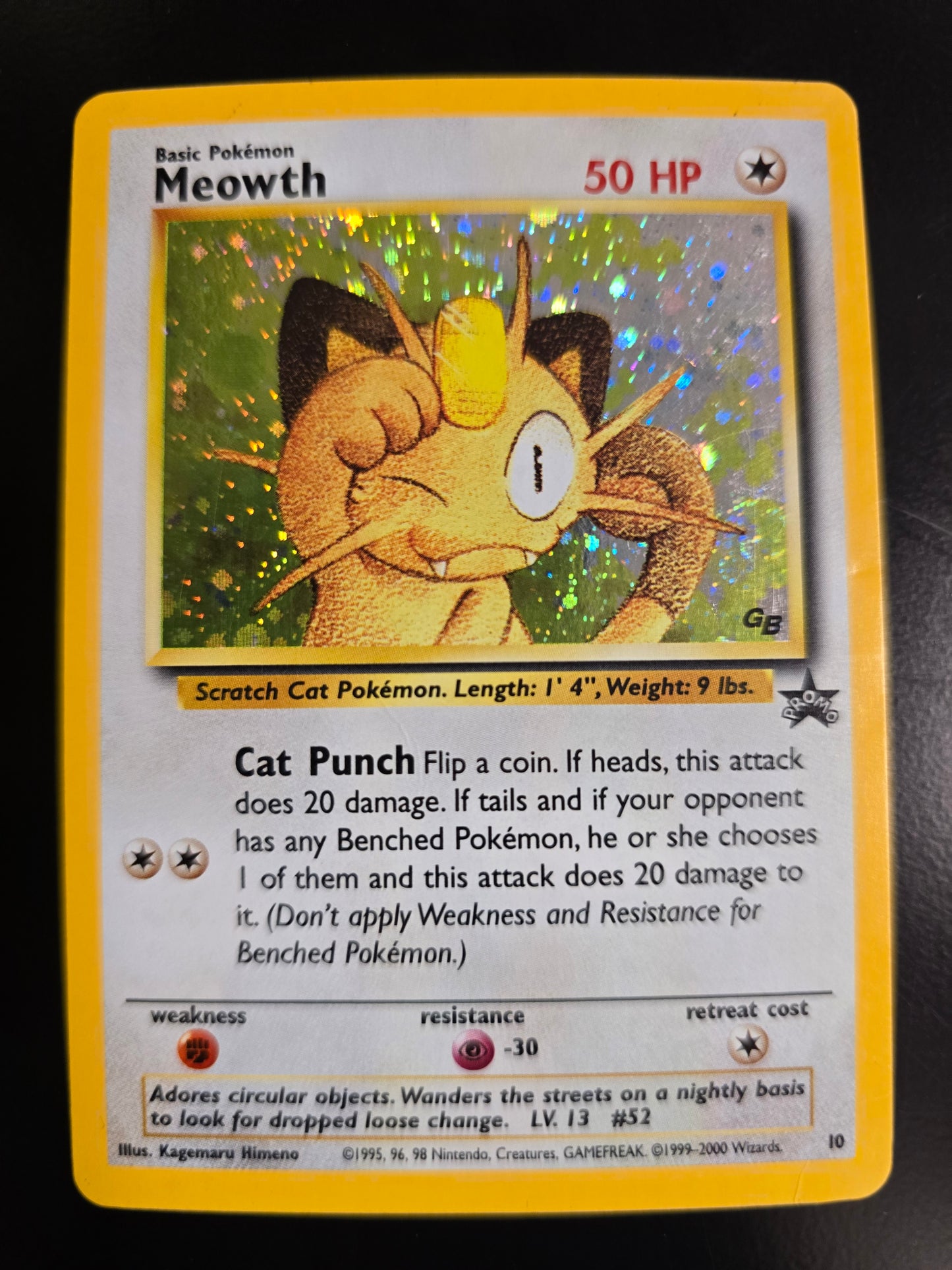 Meowth 10 WOTC Promo Holofoil NM