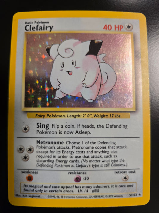 Clefairy 5/102 Base Set Holofoil LP