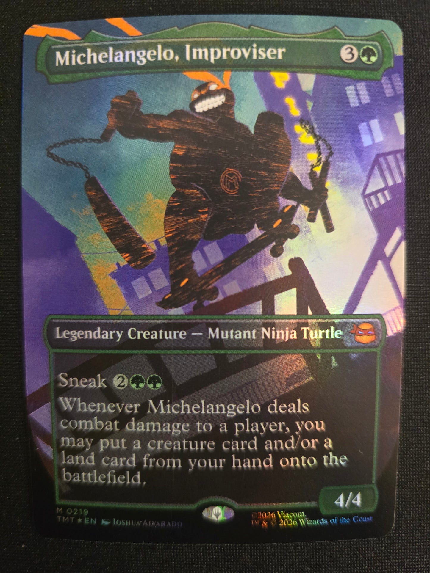 Michelangelo, Improviser M 0219 TMNT Borderless Foil NM