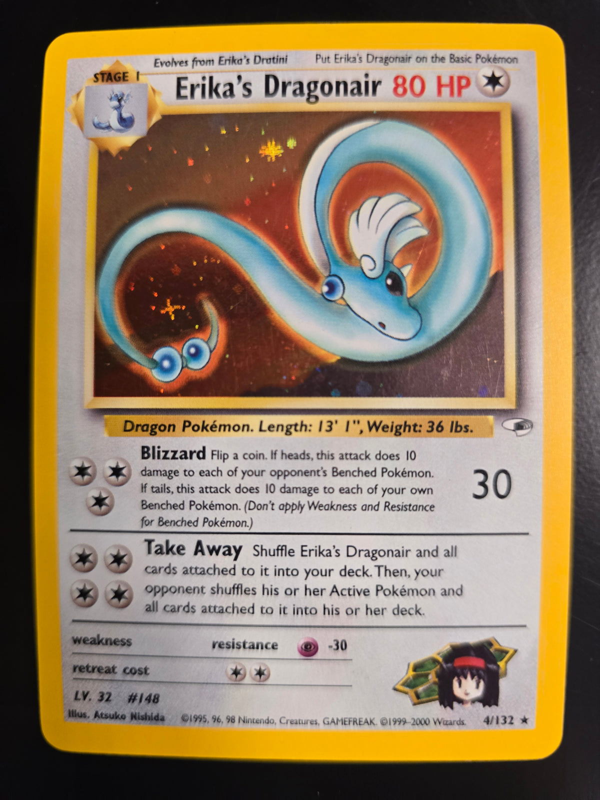 Erika's Dragonair 4/132 Gym Heroes Unlimited Holofoil NM