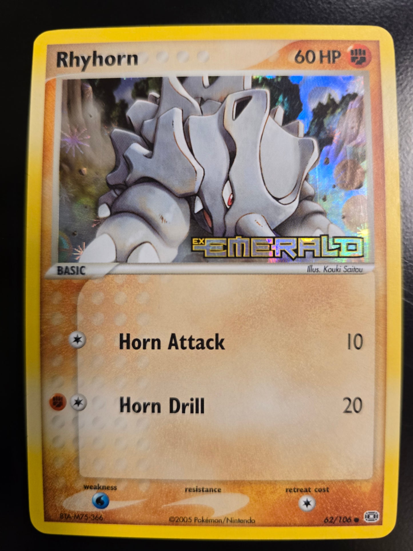 Rhyhorn 62/106 EX Emerald Reverse Holofoil NM
