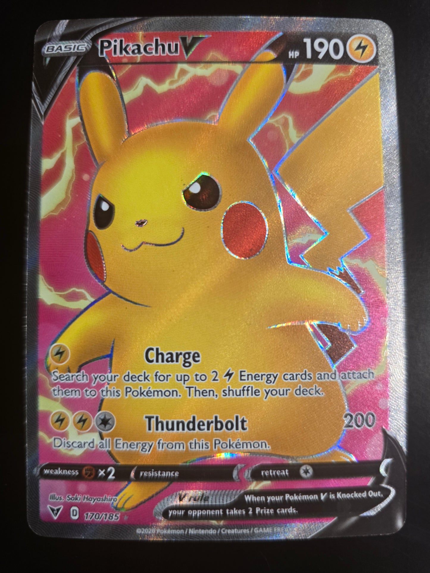 Pikachu V (Full Art) 170/185 Vivid Voltage Holofoil LP