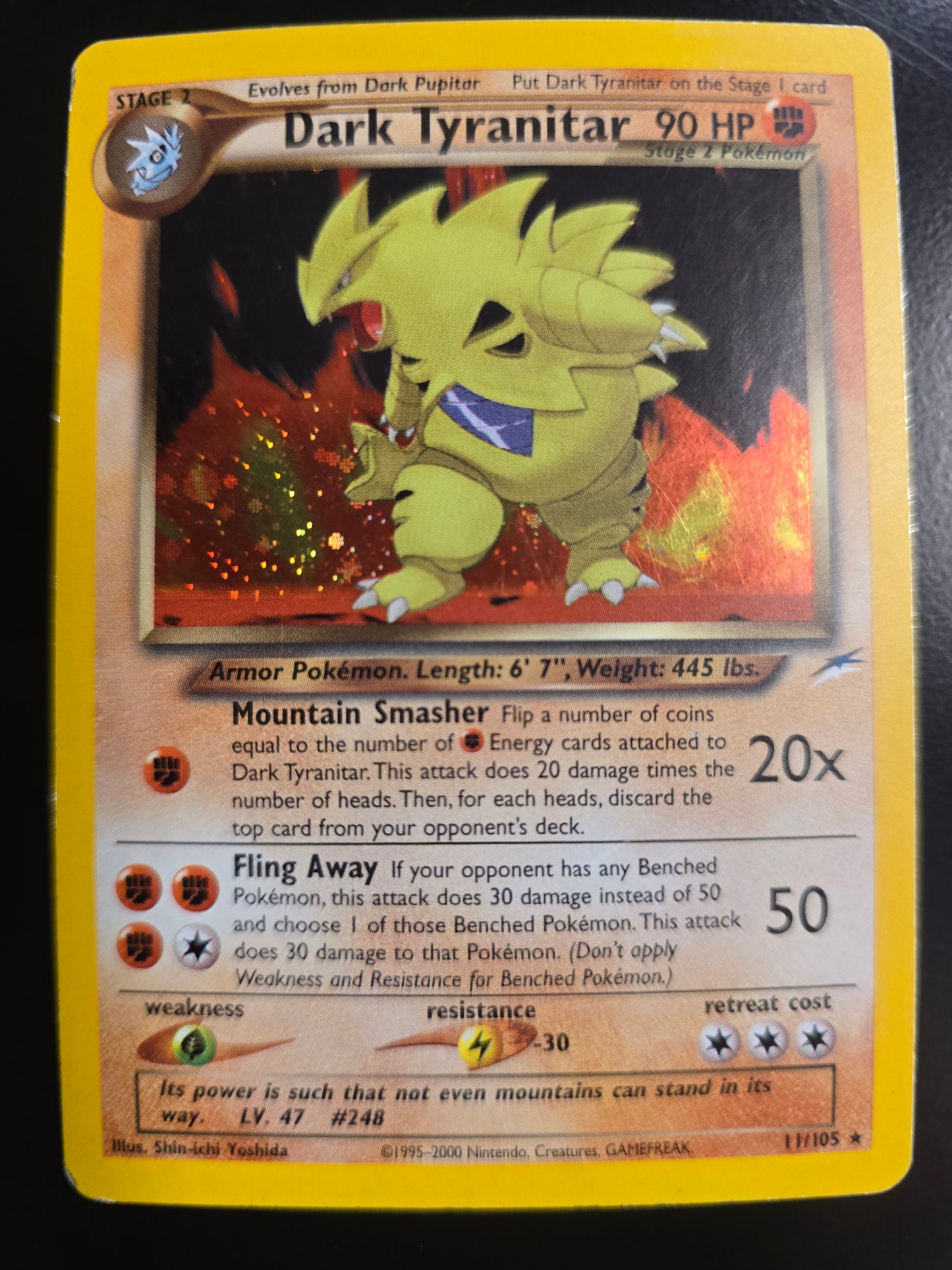 Dark Tyranitar 11/105 Neo Destiny Unlimited Holofoil LP