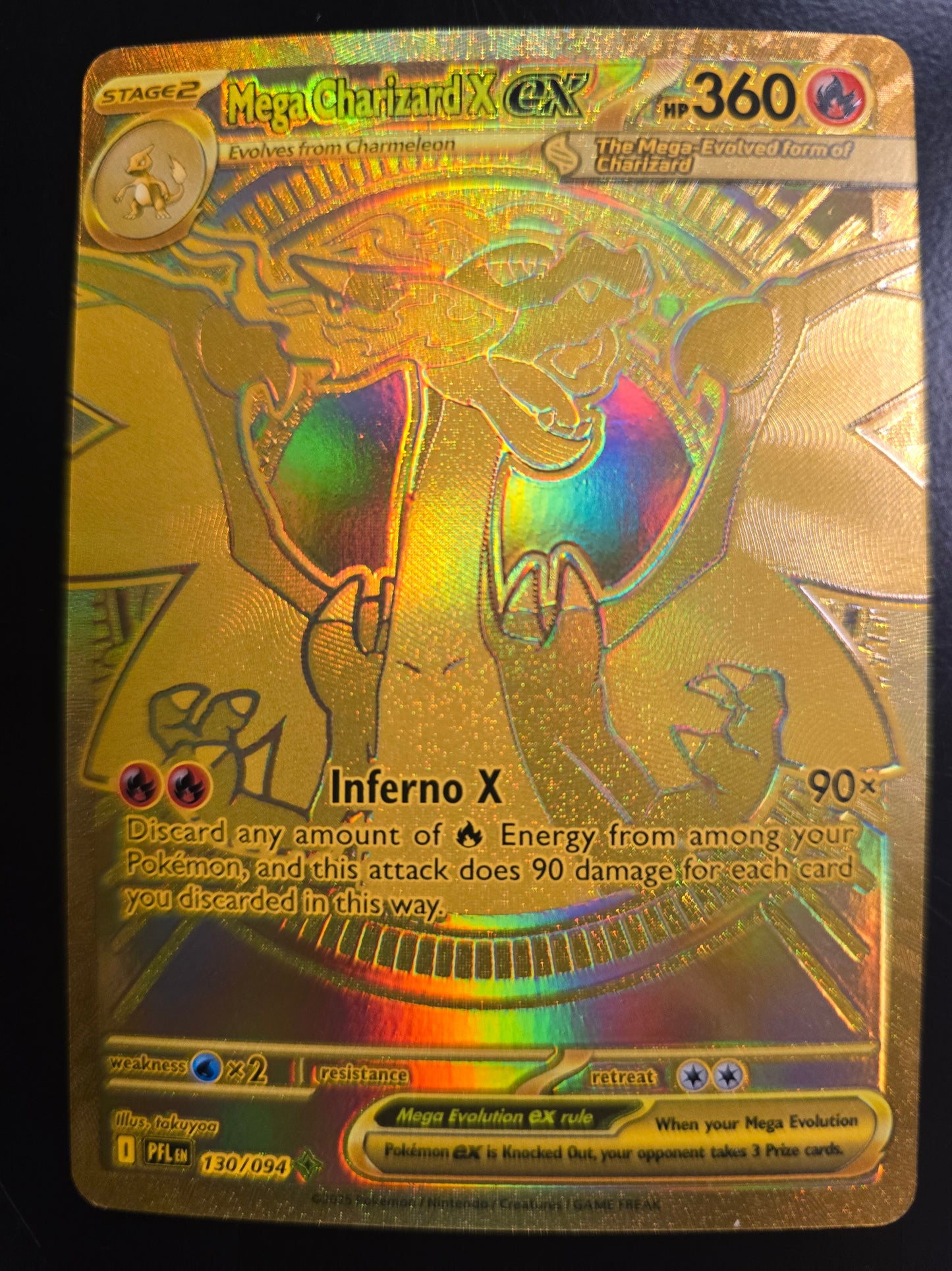 Mega Charizard X Ex 130/094 Phantasmal Flames Holofoil NM