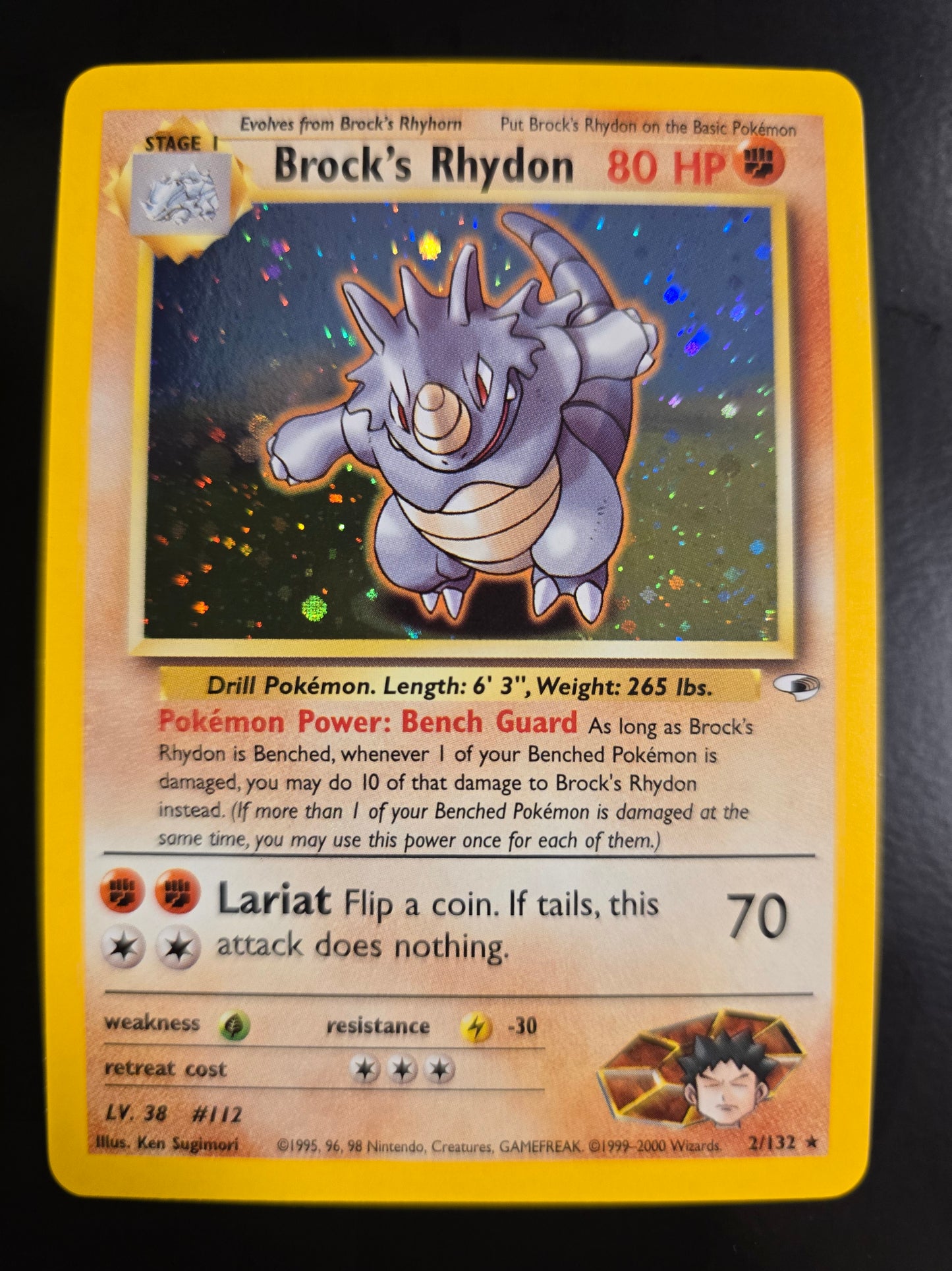 Brock's Rhydon 2/132 Gym Heroes Unlimited Holofoil NM