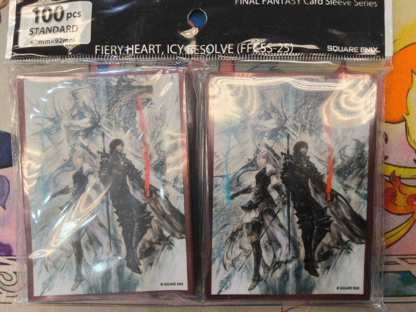 Final Fantasy Fiery Heart, Icy Resolve (FFCSS-25) Card Sleeves. 100 pcs Standard TCG Size.