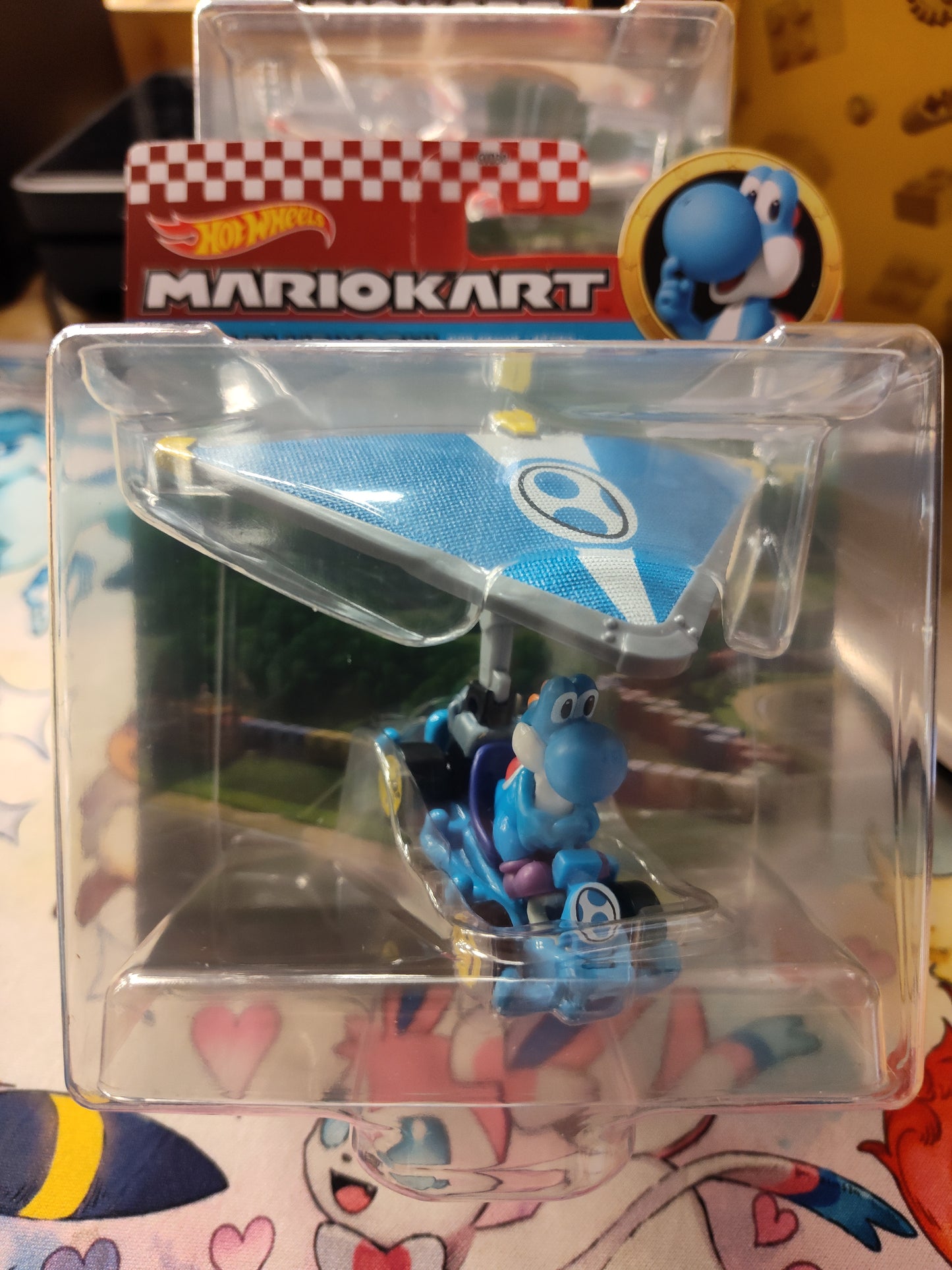 HotWheels MarioKart Light-Blue Yoshi