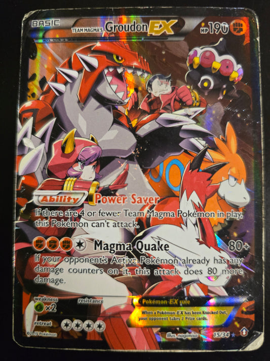 Team Magma's Groudon Ex 15/34 Double Crisis Holofoil DMG